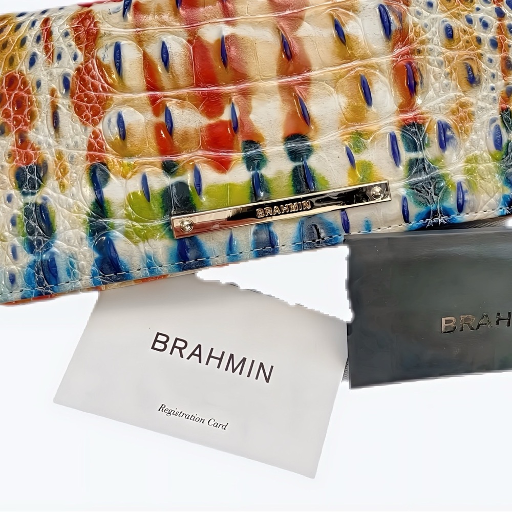 Brahmin Multicolor Croc-Embossed Wallet
